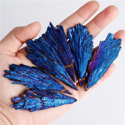 Electroplated black tourmaline peacock feather