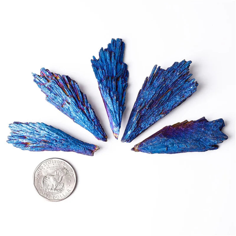 Electroplated black tourmaline peacock feather