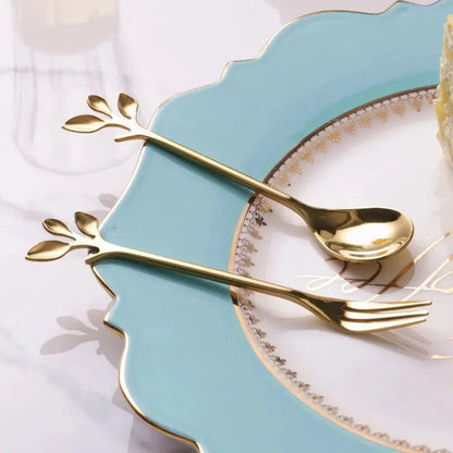 Gold leaf fork set