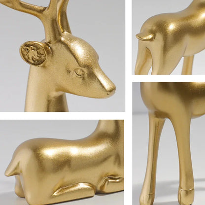 Gold Deer Statue Animal Ornaments