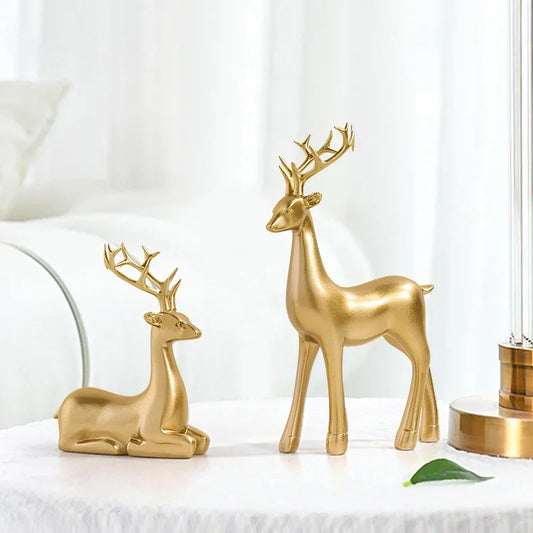 Gold Deer Statue Animal Ornaments