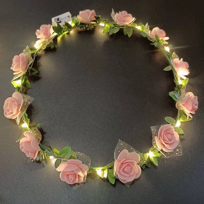 Luminous flower headband