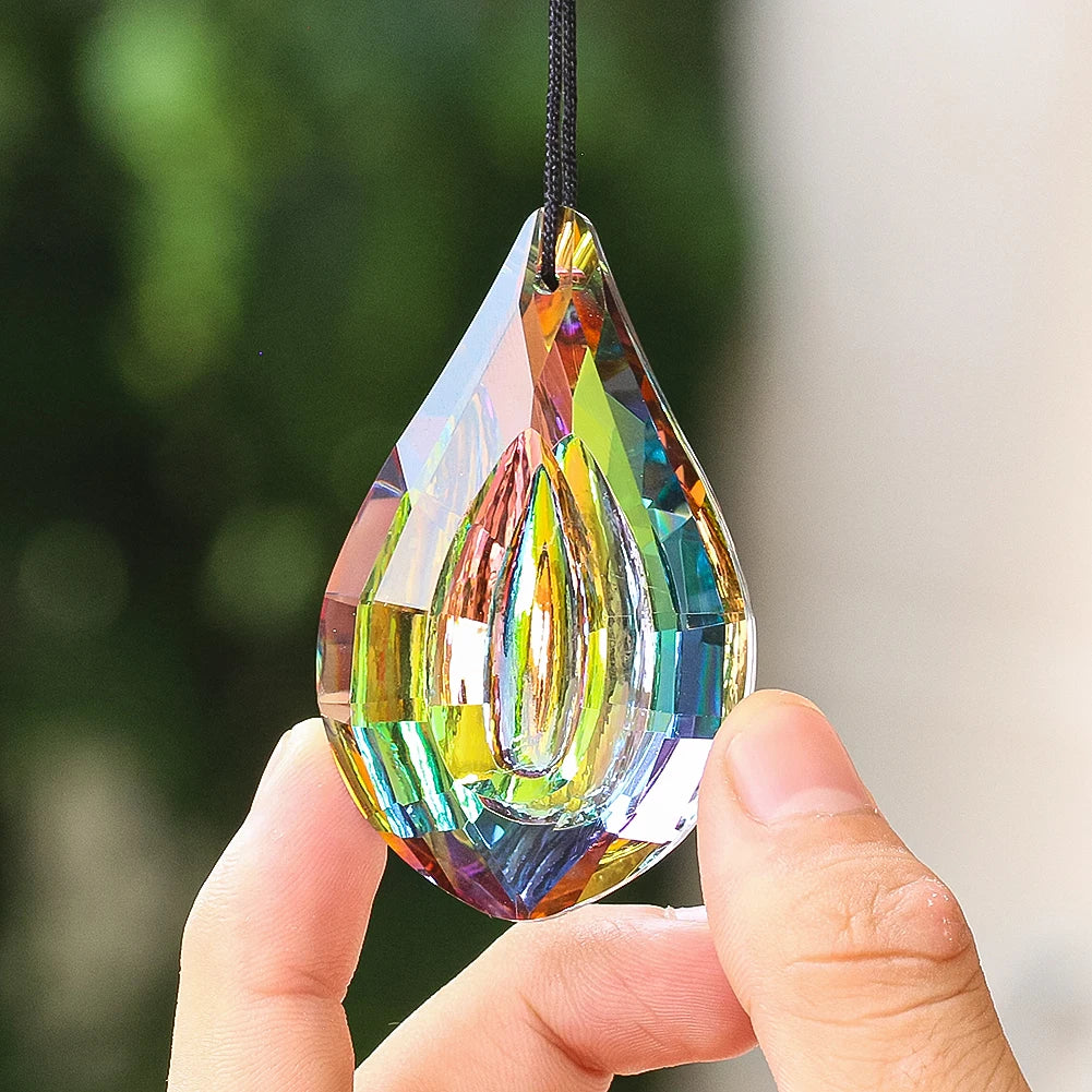 Iridescent rainbow crystal suncatcher