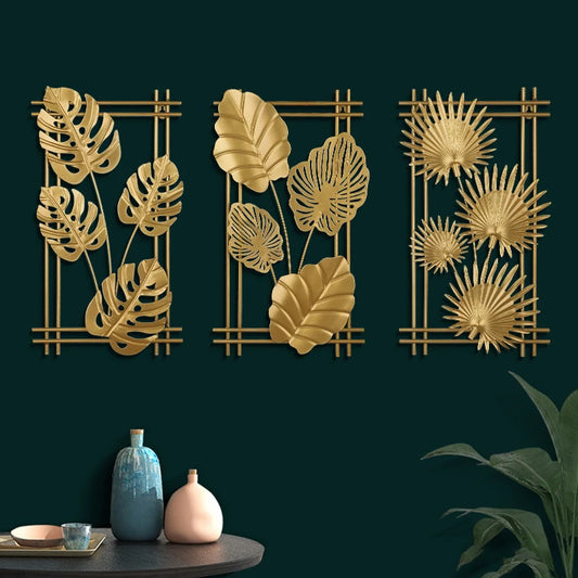 Nordic metal leaf wall decorations