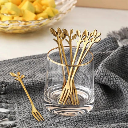 Gold leaf fork set