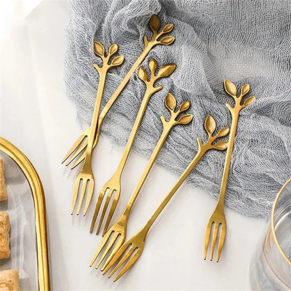 Gold leaf fork set