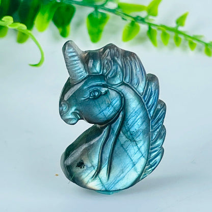 Mystical gorgeous unicorn carving