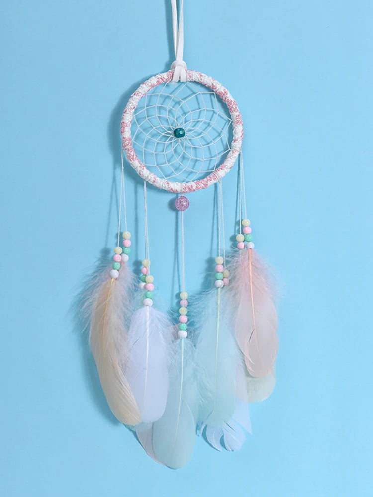 Love heart shaped feather dream catcher