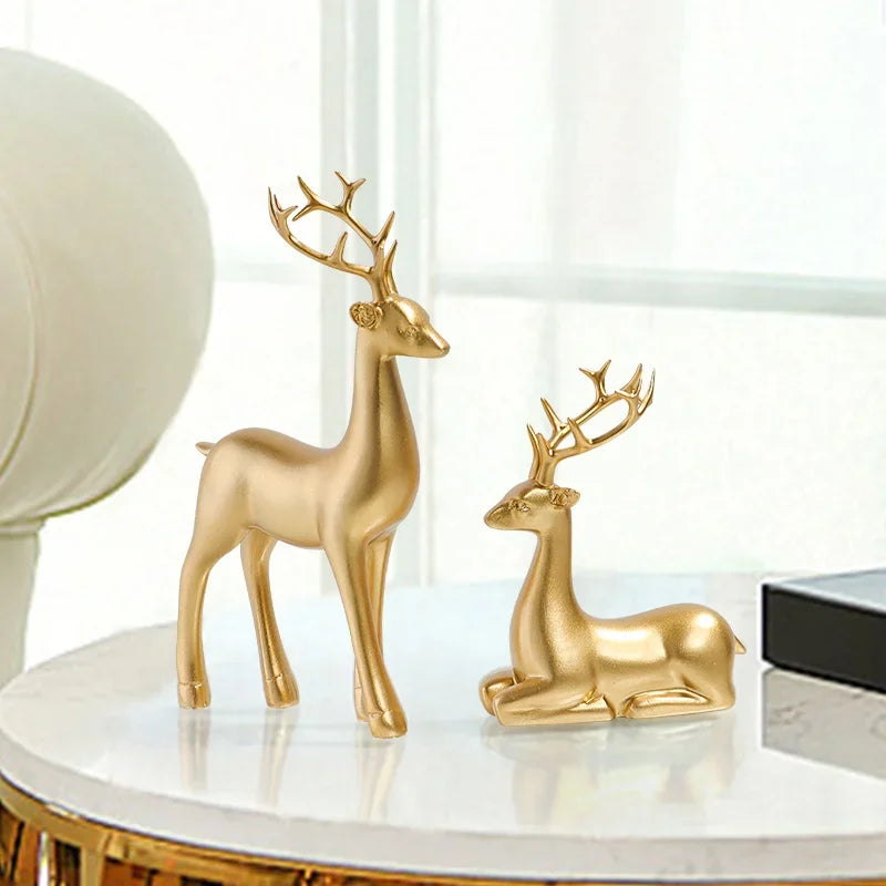 Gold Deer Statue Animal Ornaments