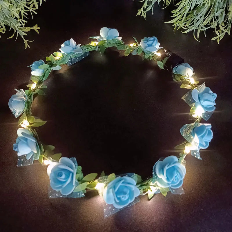 Luminous flower headband